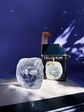 Vintage Kosta Boda Art Glass Head Candle Holder Designed by Bertil Vallien